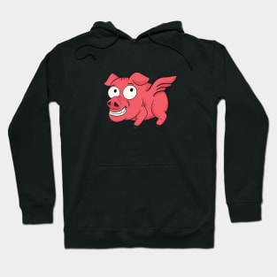 Pig Wings Retro Cartoon Funny Flying Piglet BBQ Hoodie